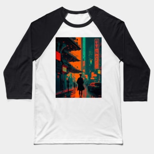 Cyberpunk neon city Baseball T-Shirt